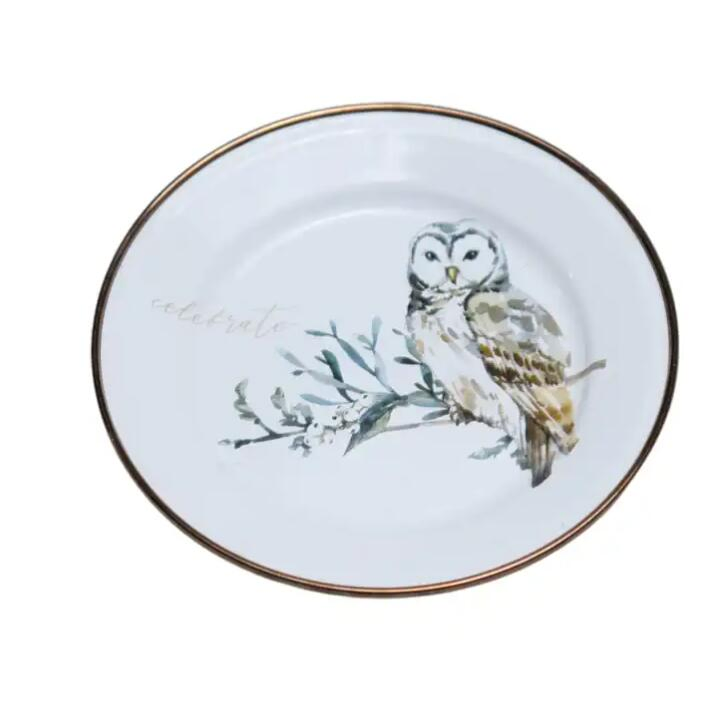 White Round Enamel Plate