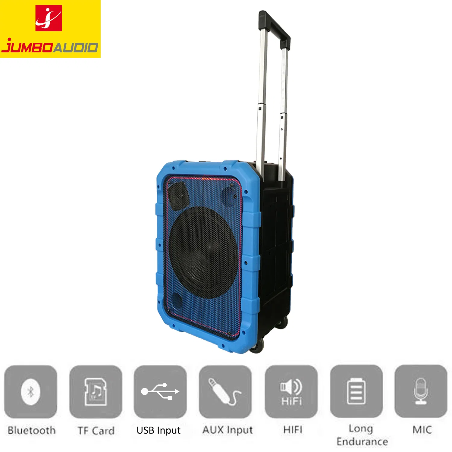 Портативная Bluetooth колонка-чемодан 10 дюймов, водонепроницаемая