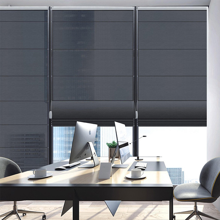 Roman Shades Sunscreen Blackout Motorized American Style Electric Roman Blinds
