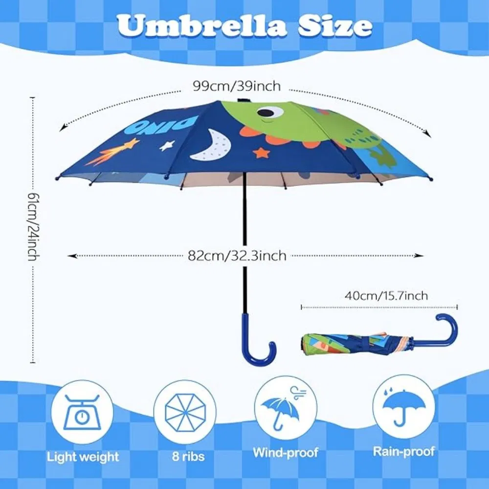Colorful Kids Folding Umbrella with Windproof Design and Easy-Grip Handle