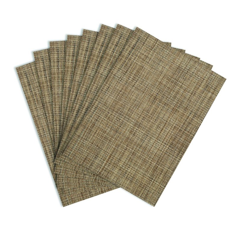Polyester Golden Custom Table Placemats Durable PVC Vinyl Woven