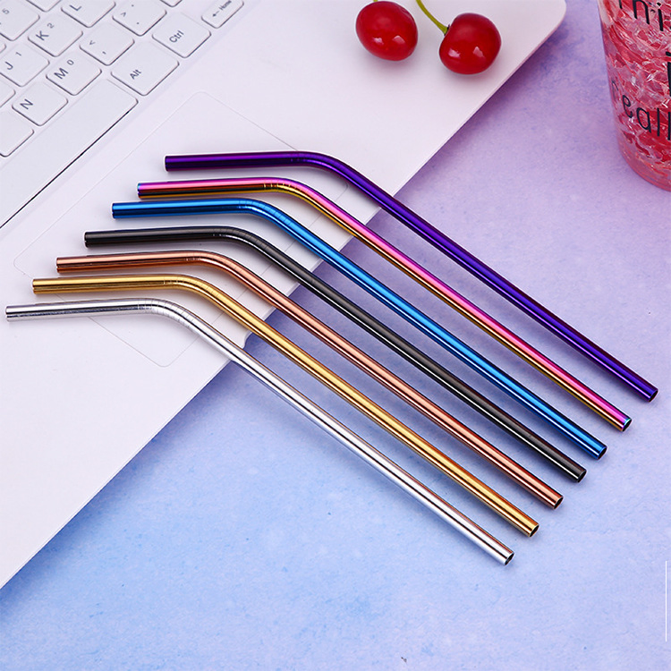 Supplier Resuable 304 Stainless Steel Reusable Bar Accessories Customized Logo Drinking Metal Straw for Sale