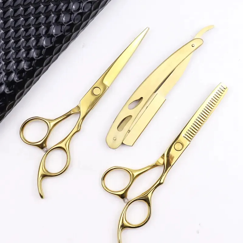 2024 6 Inch Hair Cutting Scissors Thinning Shears Kit Stainless Steel Barber Scissors Set for Hairdresser Haircut Hairdressing