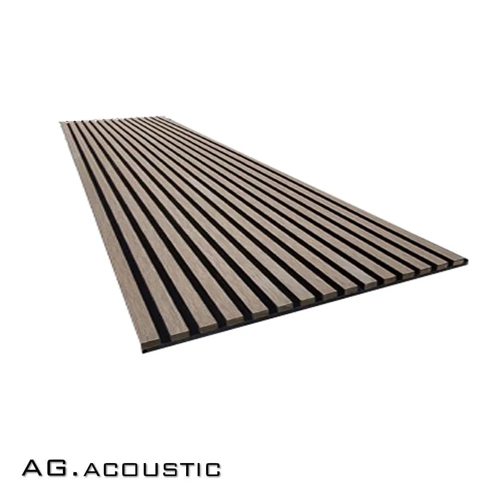 AG. Acoustic Black Timber Slat Composite Acoustic Polyester Fiber Pet Felt Wall Panel