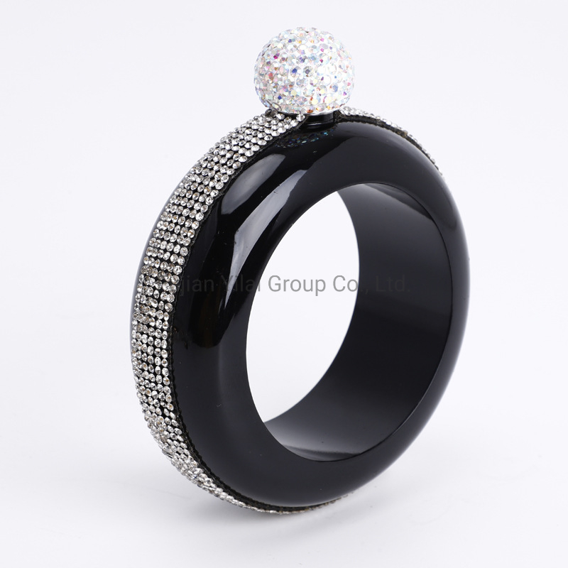 3.5oz Bracelet Bangle Flask 304 Stainless Steel with Handmade Crystal for Women Girls Dance Birthday Party Club Bar