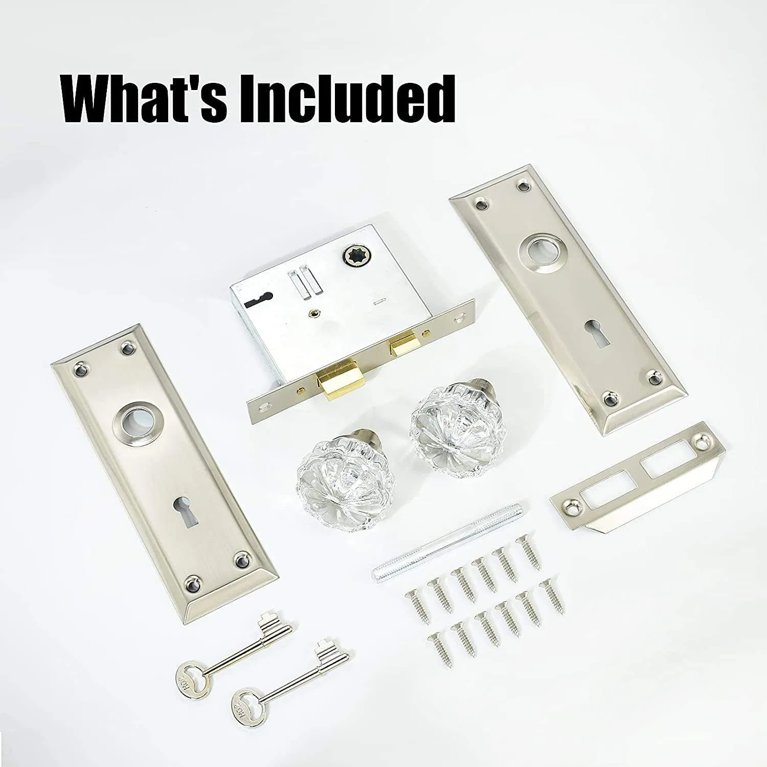 Heavy Duty Crystal Glass Knob Lever Handle Quick Release Security Function for Door Lock Zinc Alloy