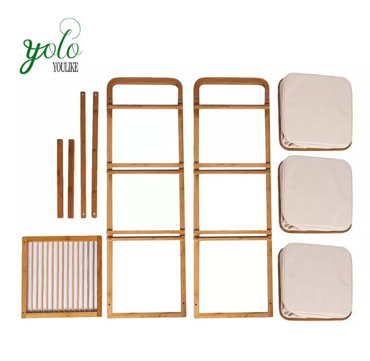 Wholesale Eco-Friendly Foldable Clothes Bamboo Laundry Basket with Storage Bag