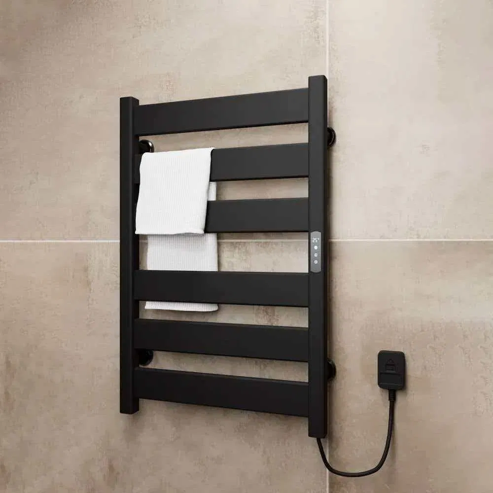 Wall Mounted Towel Warmer Rack Heated Towel Racks for Bathroom Drying Rack with Intelligent Touch Screen Timer