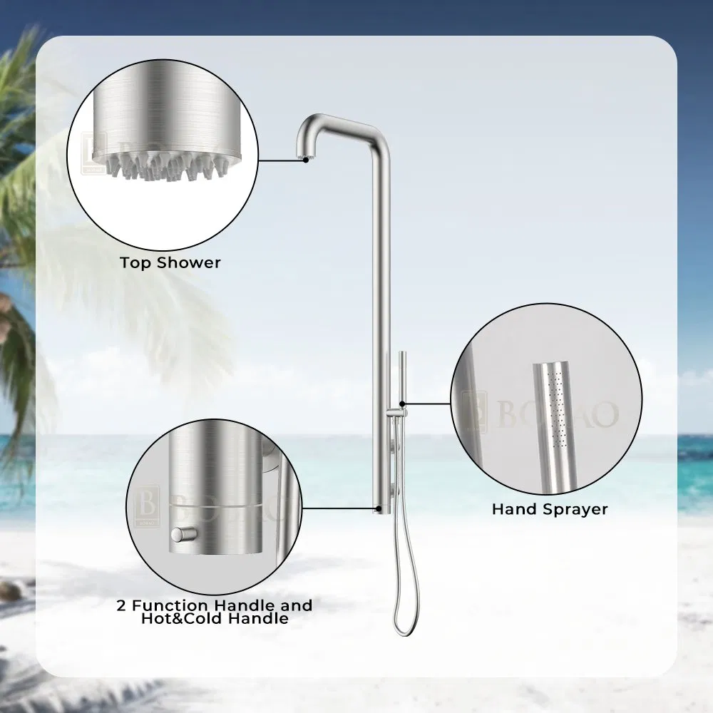 Wall Mounted Indoor Faucet Stainless Steel Outdoor Shower
