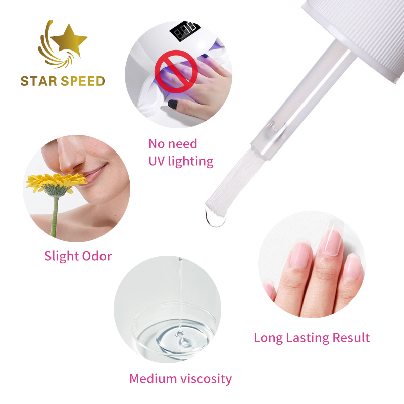 OEM Label Long Lasting No Harm to Real Nails 8ml Brush on Nail Glue for Nail Tips and Arts