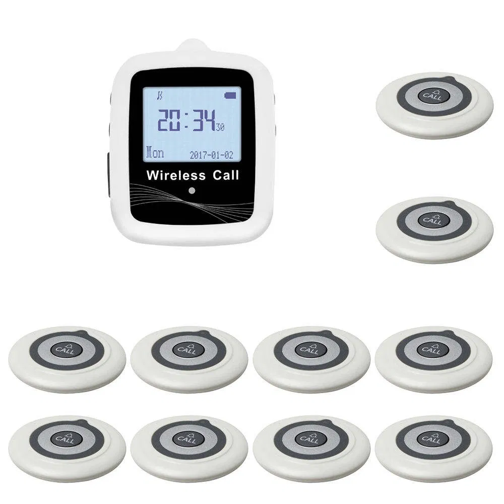 Wireless Restaurant Pager System 10 Buttons 1 Pager
