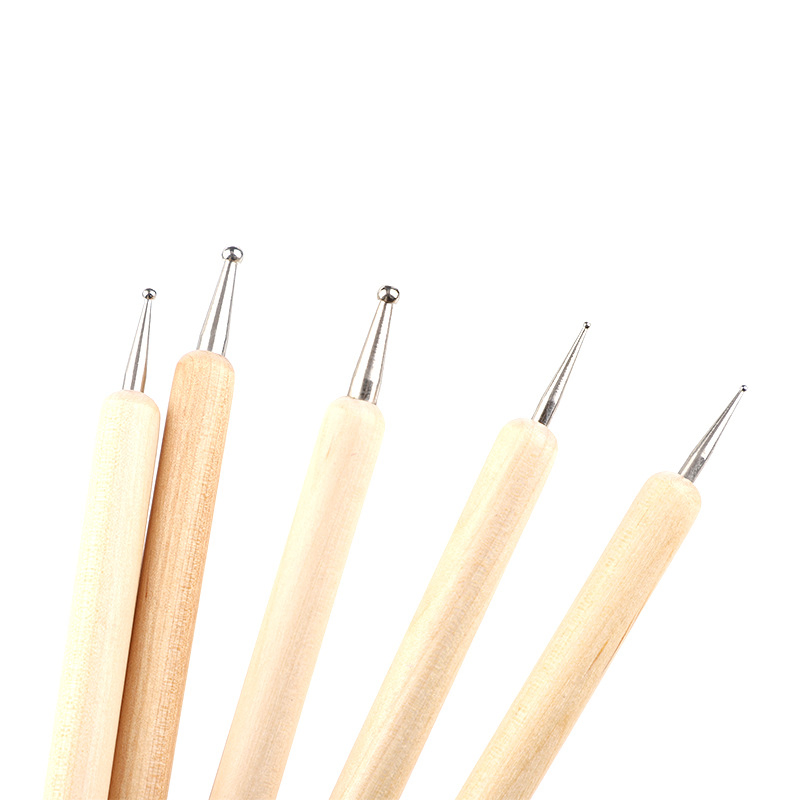 Dotting Brush Set with Wooden Handle