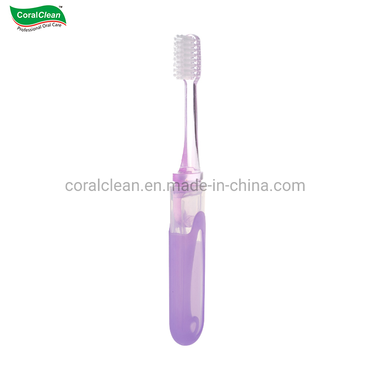 Wholesale Customized Logo Adult Tooth Brush Foldable Pocket Travel Toothbrush