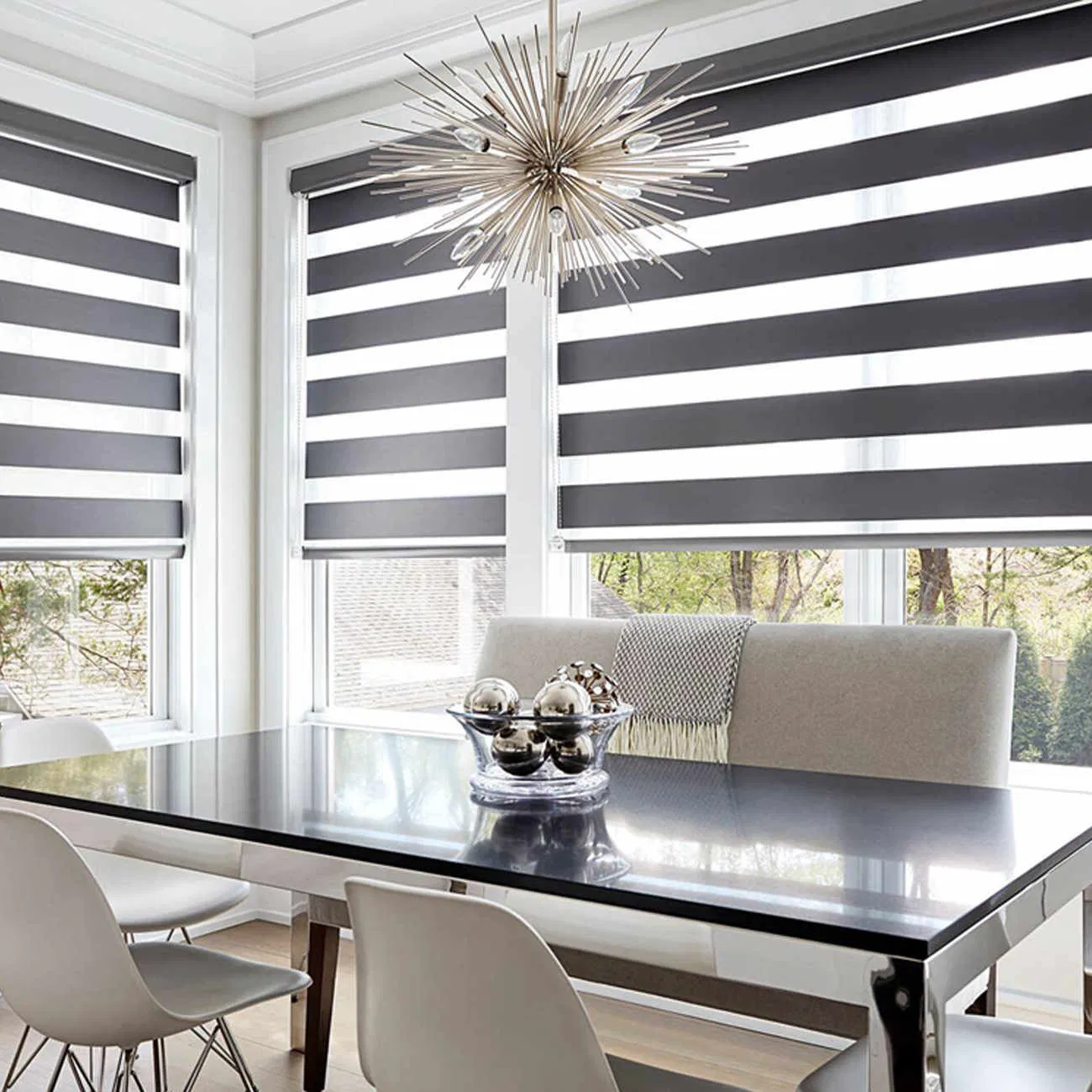 Window Decorations Shades Electric Day and Night Roller Home Zebra Blinds