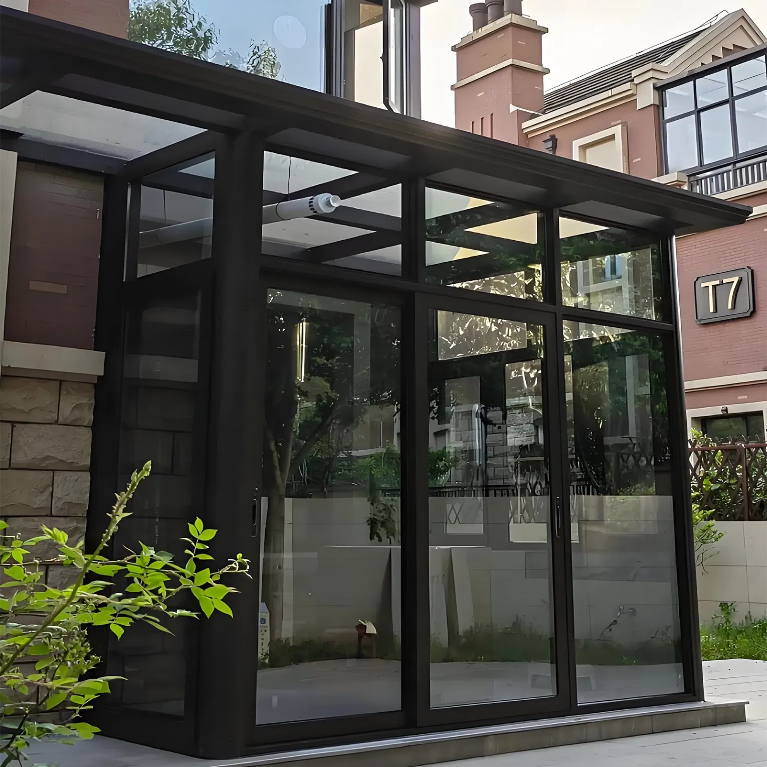 Tempered Glass Roof Aluminum Sunroom for Villa Garden Courtyard Terrace