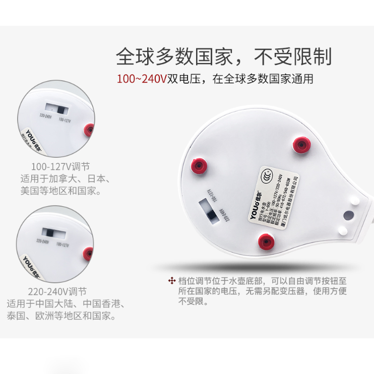 Cheap Plastic Corded Kettle Electronic Kettle with Easy Clean Heater Plate,0.4 Liter Capacity,Overheating Protection,Dual Voltage for Worldwide,Auto Switch off,