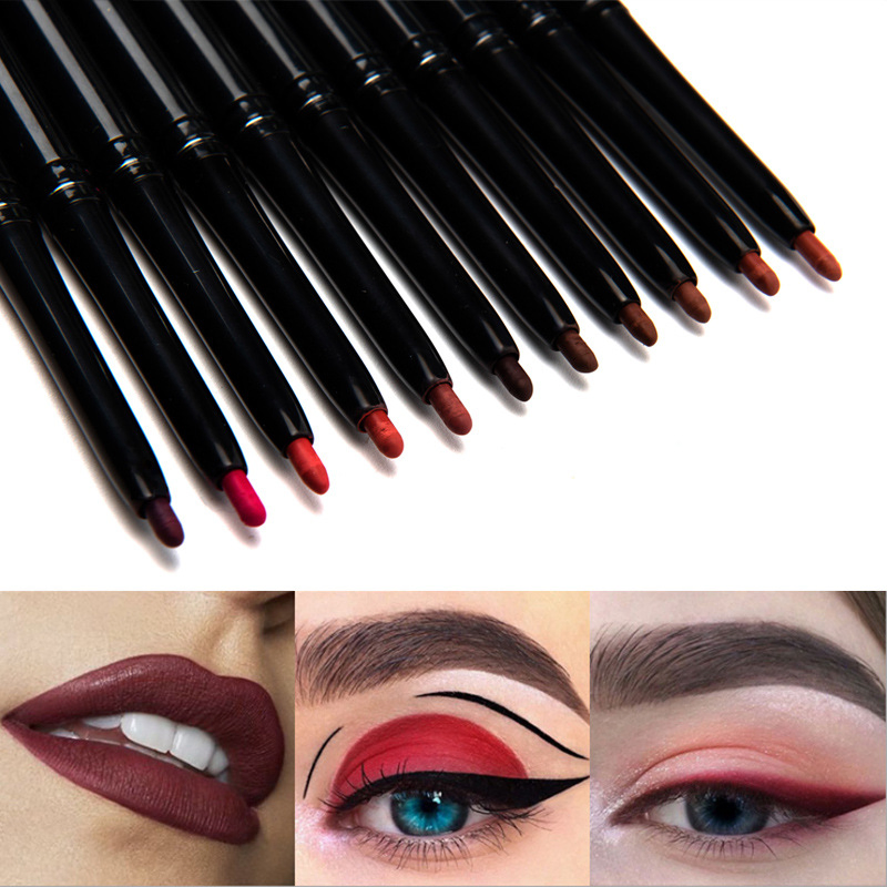 Vegan Waterproof Black Lip Liner - Creamy Matte Twist Formula