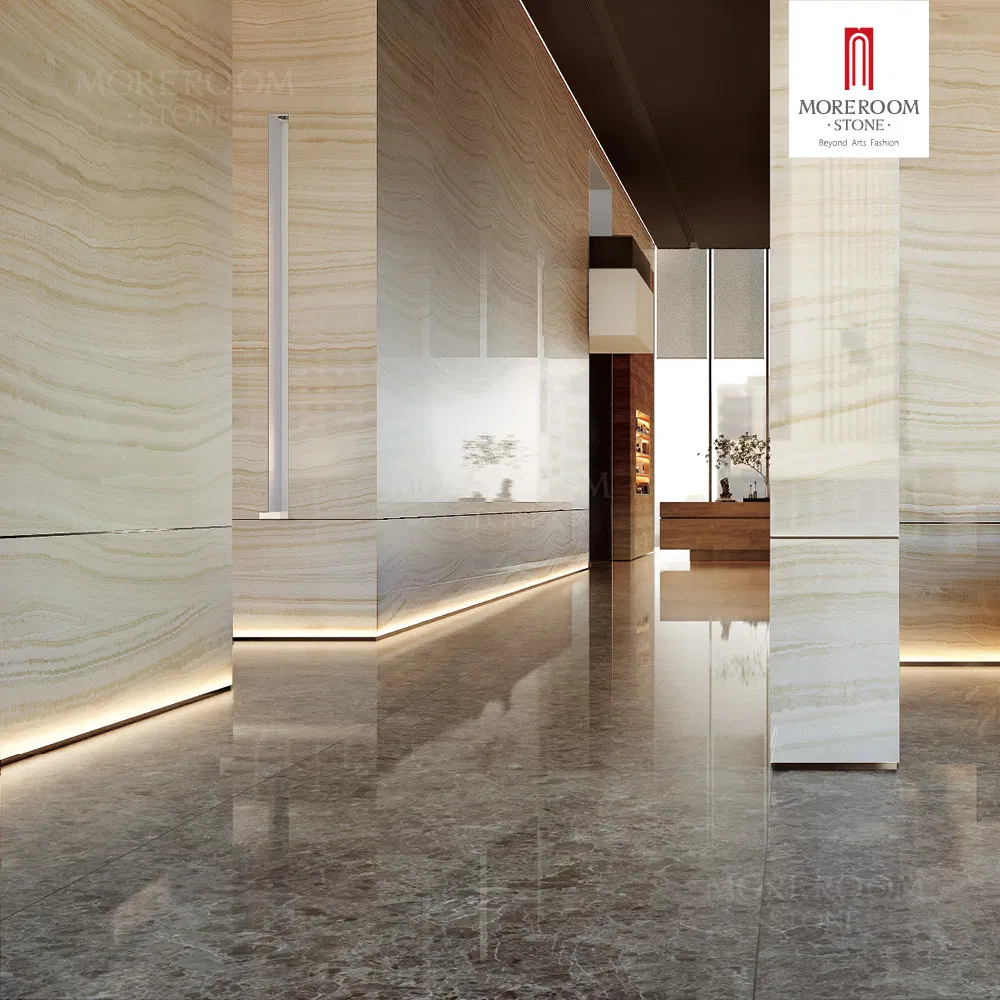 Artificial Roman Onyx Reception Desk Counter Sintered Stone Slab for Office Furniture