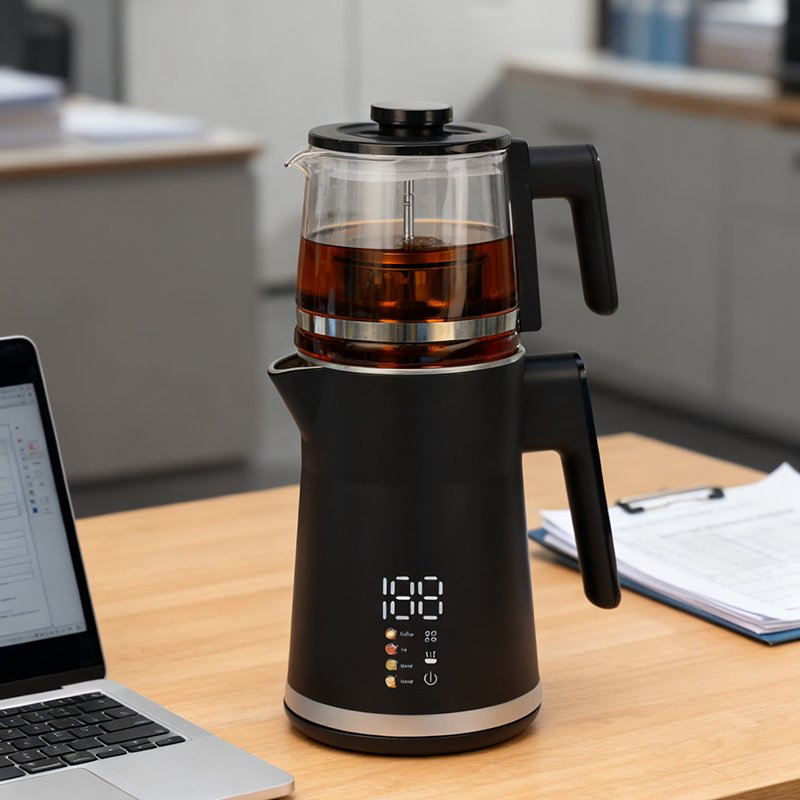 New Design Digital Samovar Double Layer Turkish Tea Maker Electric Water Boiler Keep Warm LED Display Kettle with CB CE GS