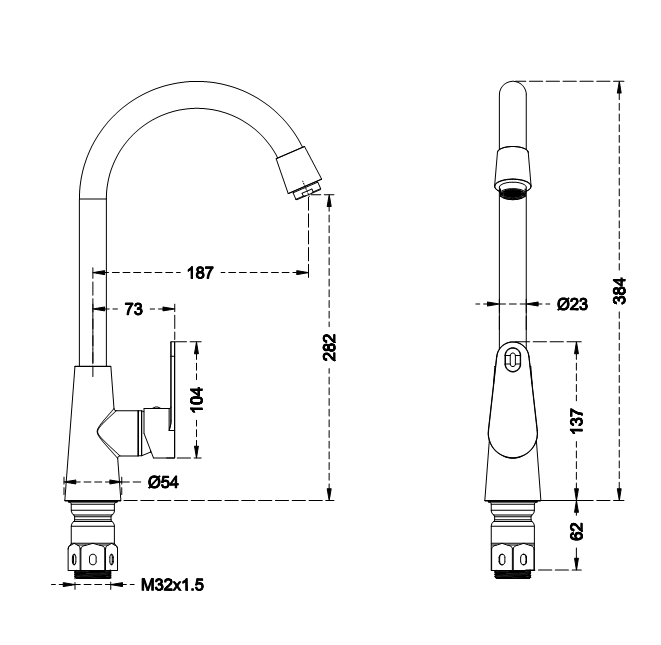 Electroplating Alloy Kitchen Faucet High-Arch Tap for Kitchen Sink Free Lead Cartridge