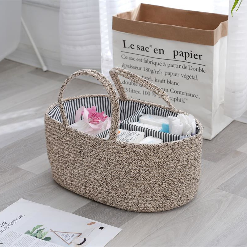 New Design Felt Storage Separation Travel Essentials Baby Products Cotton Rope Water Resistant Tote Bag Diaper Organizer