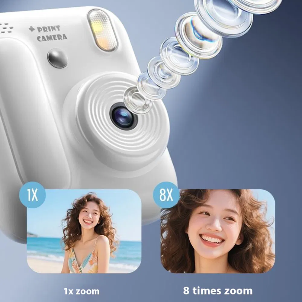 Z700 2.4 Inch IPS Screen Instant Print Camera for Kids Support Single Color Print with 32g Memory Card Certified