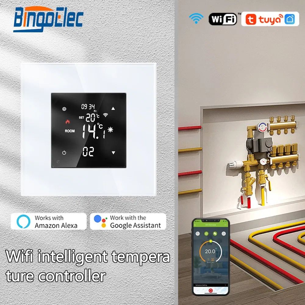 Bingoelec Zigbee Tuya Underfloor Water Heating Smart Switch Controller Gas Stove Wall-Hung Boiler Temperature Controller