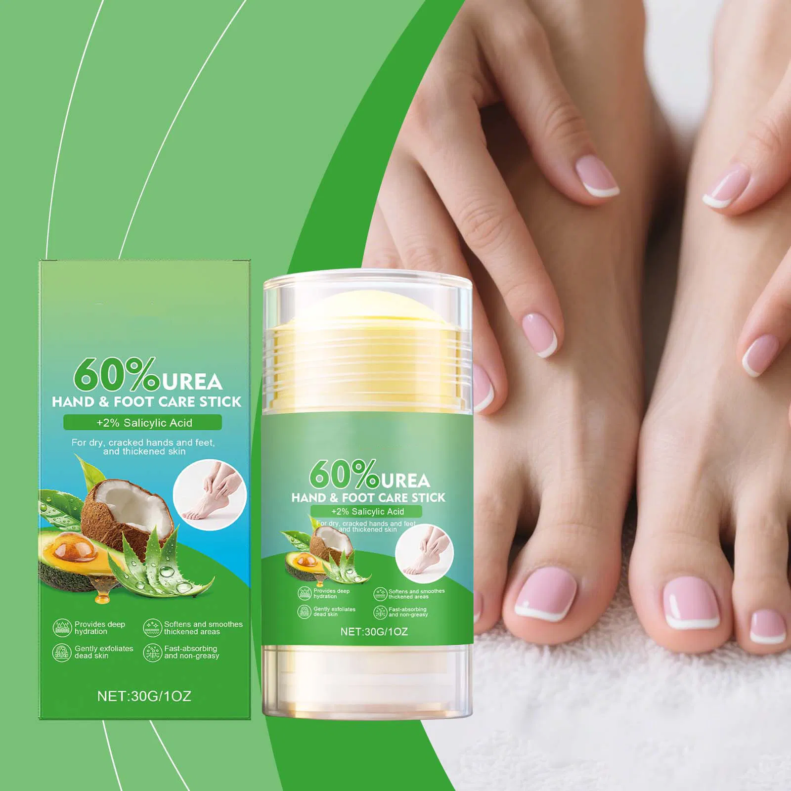 Foot Balm Stick Deep Moisturizes Nourishing Exfoliates Callus Remover Foot Cream for Cracked Heel Repair Foot and Hand Care Stick