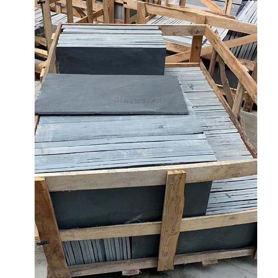 Natural Black Slate Roof Tiles Wholesale Price Landscape Stone Slate Tiles Stone Veneer Panels Outdoor Wall Natural Cut Finish Slate