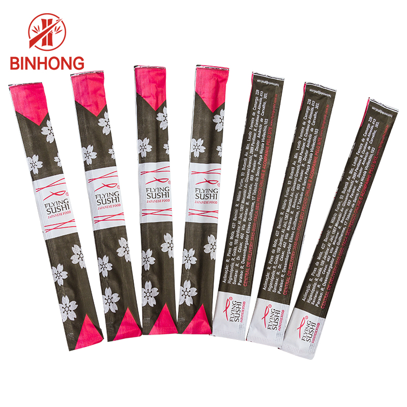 Paper Sleeves Wrapped Chopsticks Bamboo Chopsticks for Sushi Custom Printed Logo