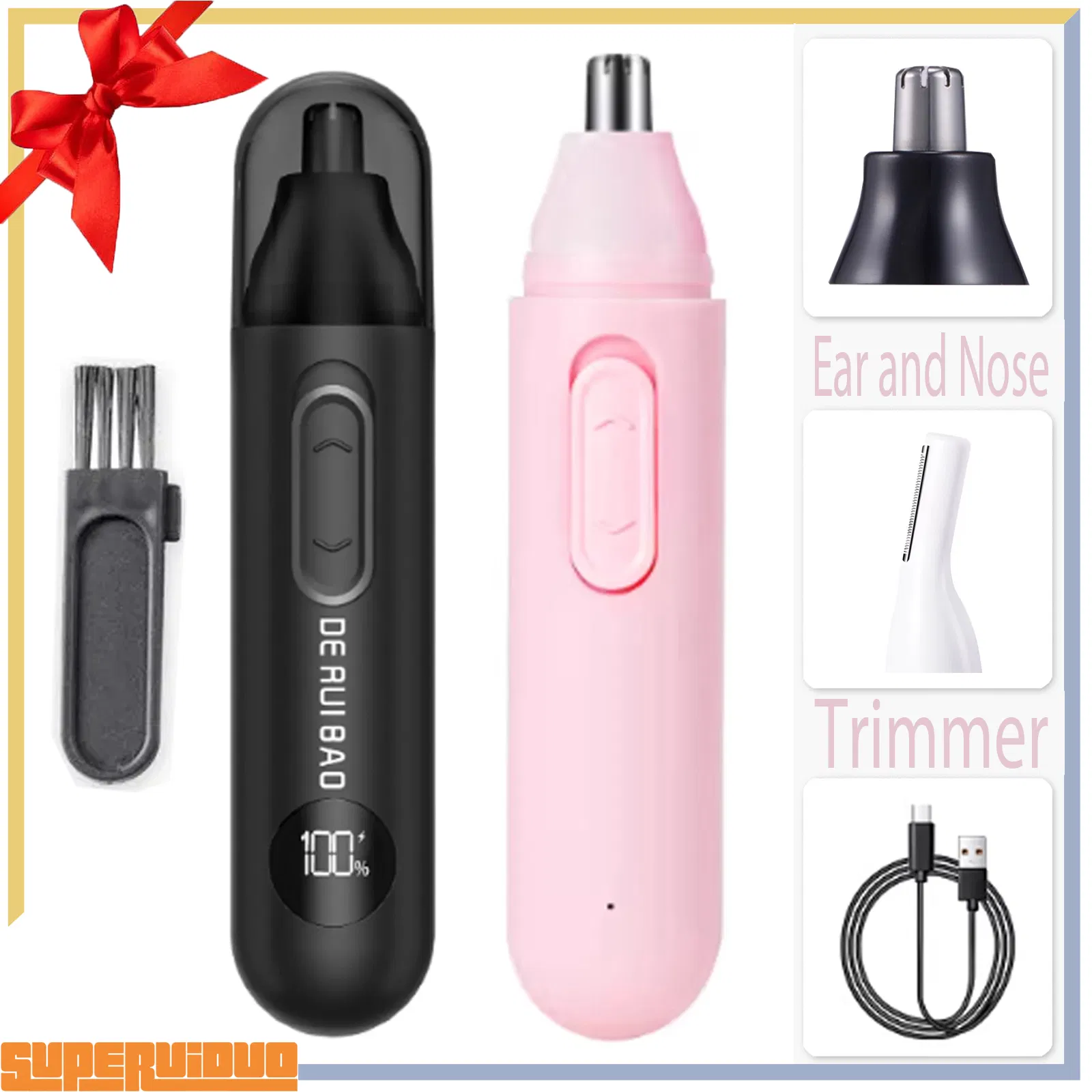 Safe Rounded Cutting System for Sensitive Areas Ear and Nose Trimmer