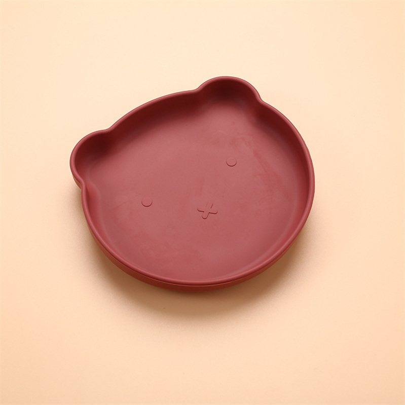 Adorable Bear Shaped Plate for Toddlers with Non-Slip Suction Base
