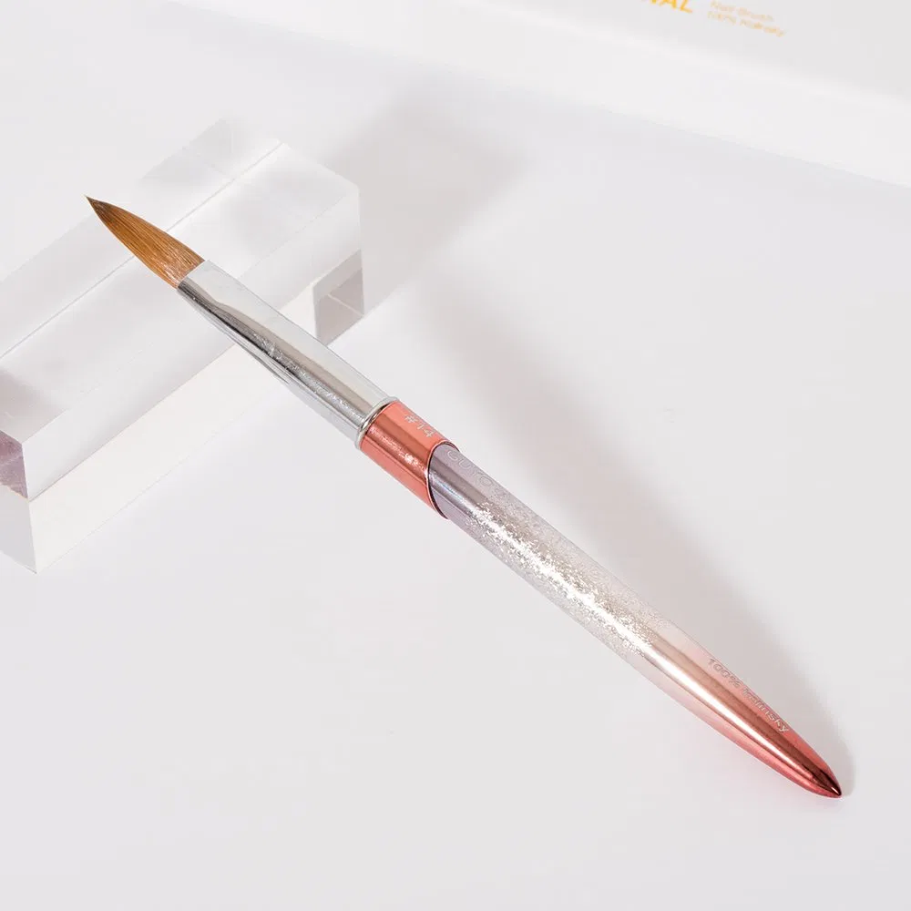 100% Kolinsky Metal Nail Art Tools Pen Acrylic Nail Brush