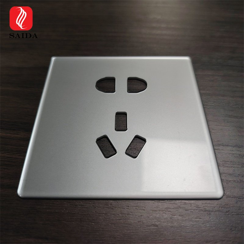 Customized Champagne Color on One Side Frosted on Other Side 95*95*6mm Flat Polished Edge Tempered Glass for Switch Socket Panel Glass