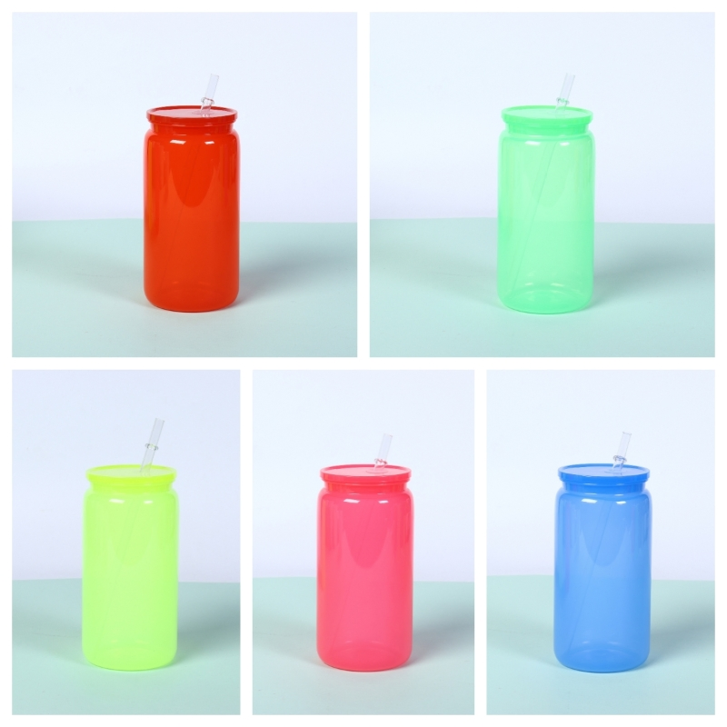 Неоновые пластиковые стаканы 16oz Ombre Jelly для напитков