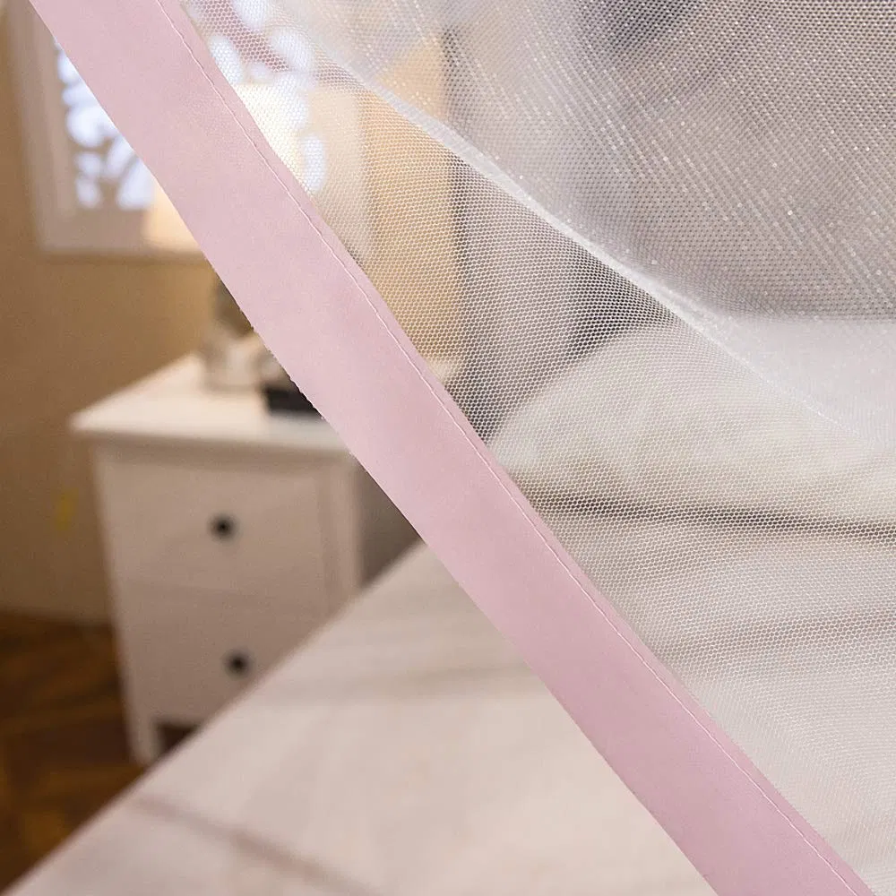 Bed Canopy Curtains Ruffle Princess Post Canopy Netting Girls Kids Mosquito Net
