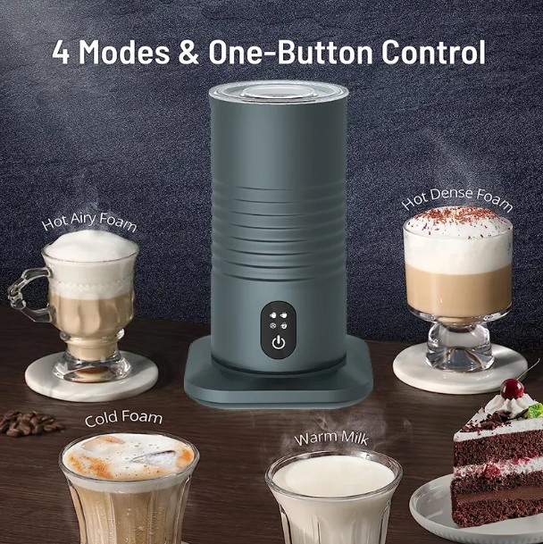 Versatile 4-in-1 Stainless Steel Milk Frother and Espresso Maker