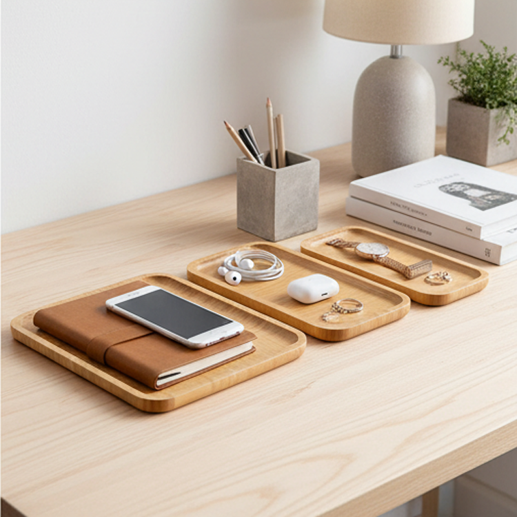 Factory Banboo Direct Processing Customization Bamboo Cake Bamboo Tableware, Custom Tea Trays