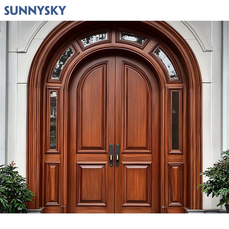 Sunnysky Waterproof Wooden Entrance Door Frame Exterior Bedroom Use House Projects