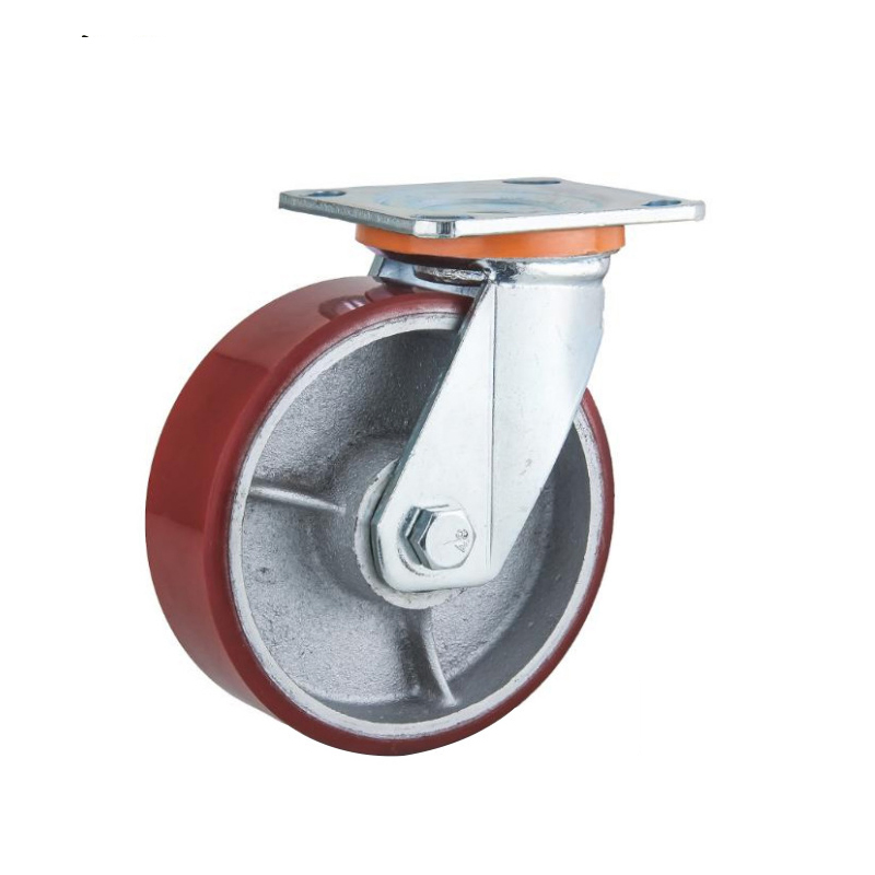 Wholesale Heavy Duty Red PU Iron Core Caster Wheels