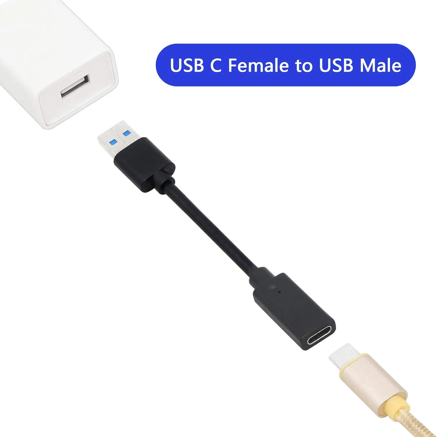 Переходник USB 3.0 Type-A на Type-C, 20 см