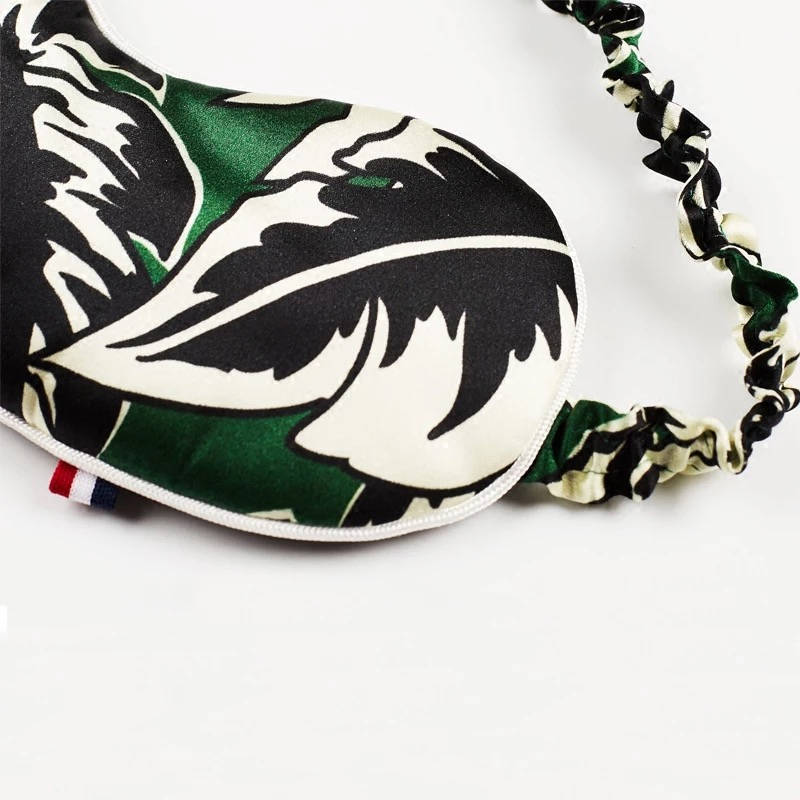 Custom High Quality Lady Silk Printed Eyemask Factory