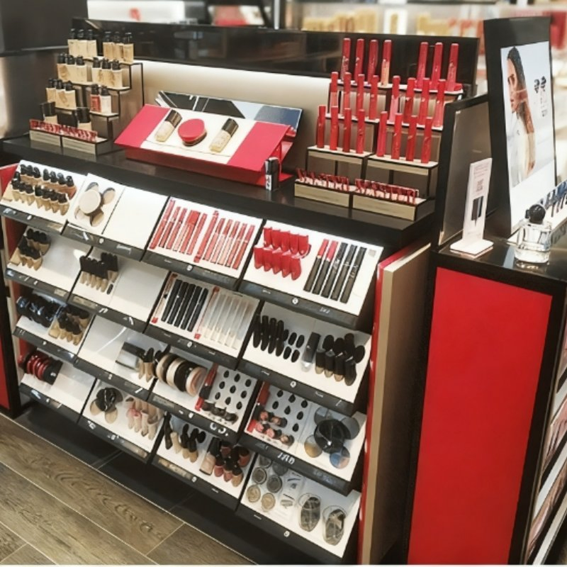 Металлический перфорированный стеллаж для магазина