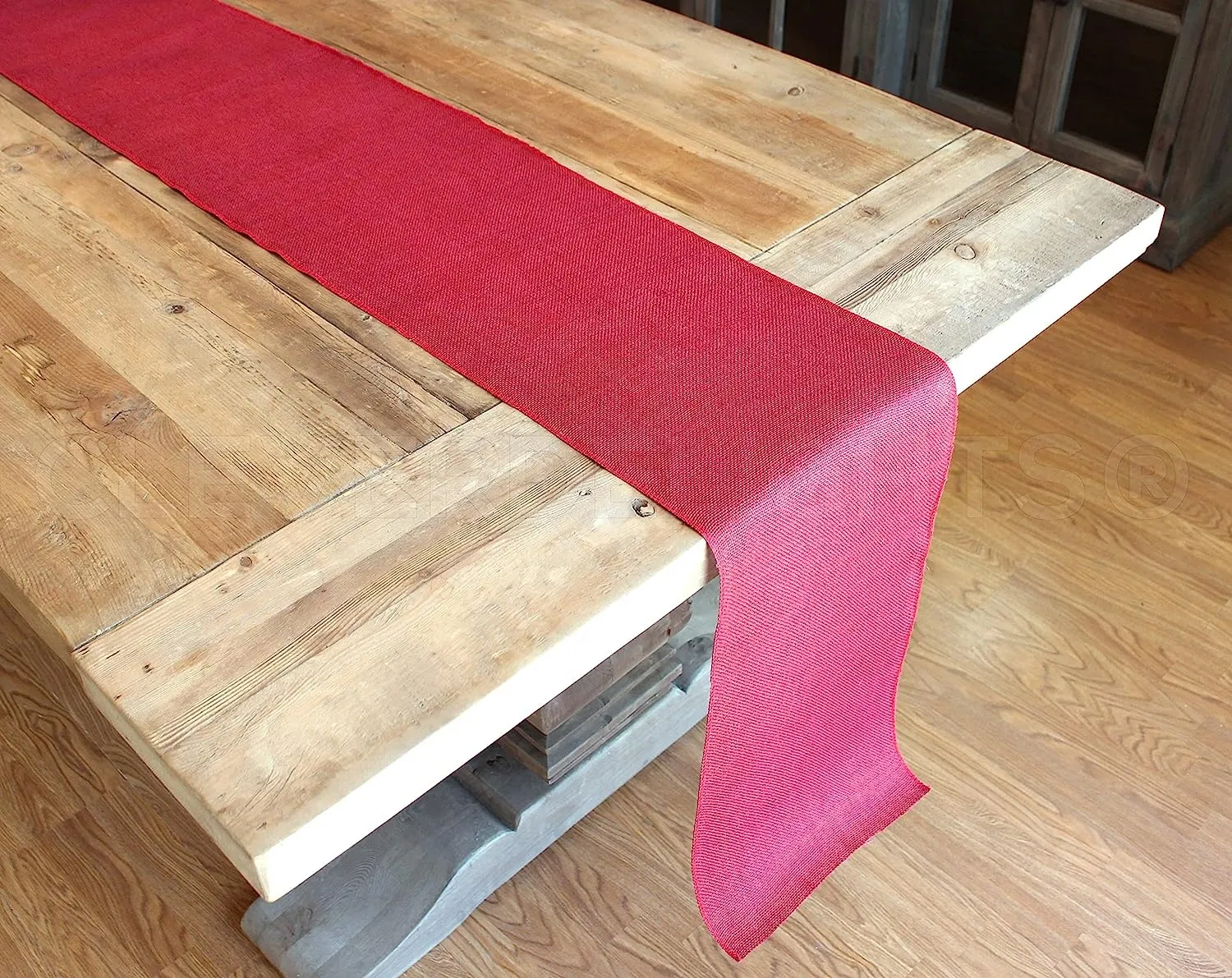 Biodegradable 12inch Red Burlap Roll Jute Burlap Fabric Table Runner Finished Edges