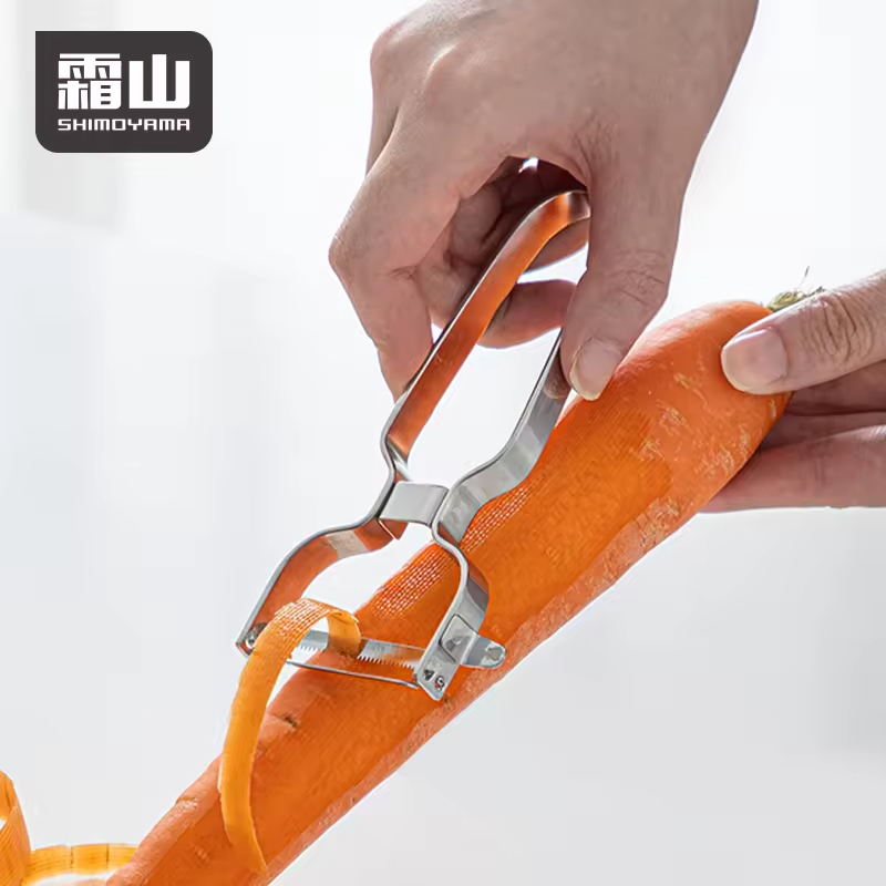 Shimoyama Stainless Steel Kitchen Tool Metal Fruit and Vegetable Peelers with Handle for Potatoes and Foods