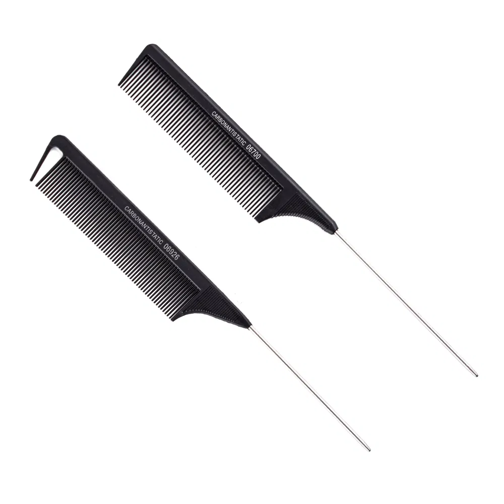 Карбоновая антистатическая расческа Pin Tail для стрижки и окрашивания