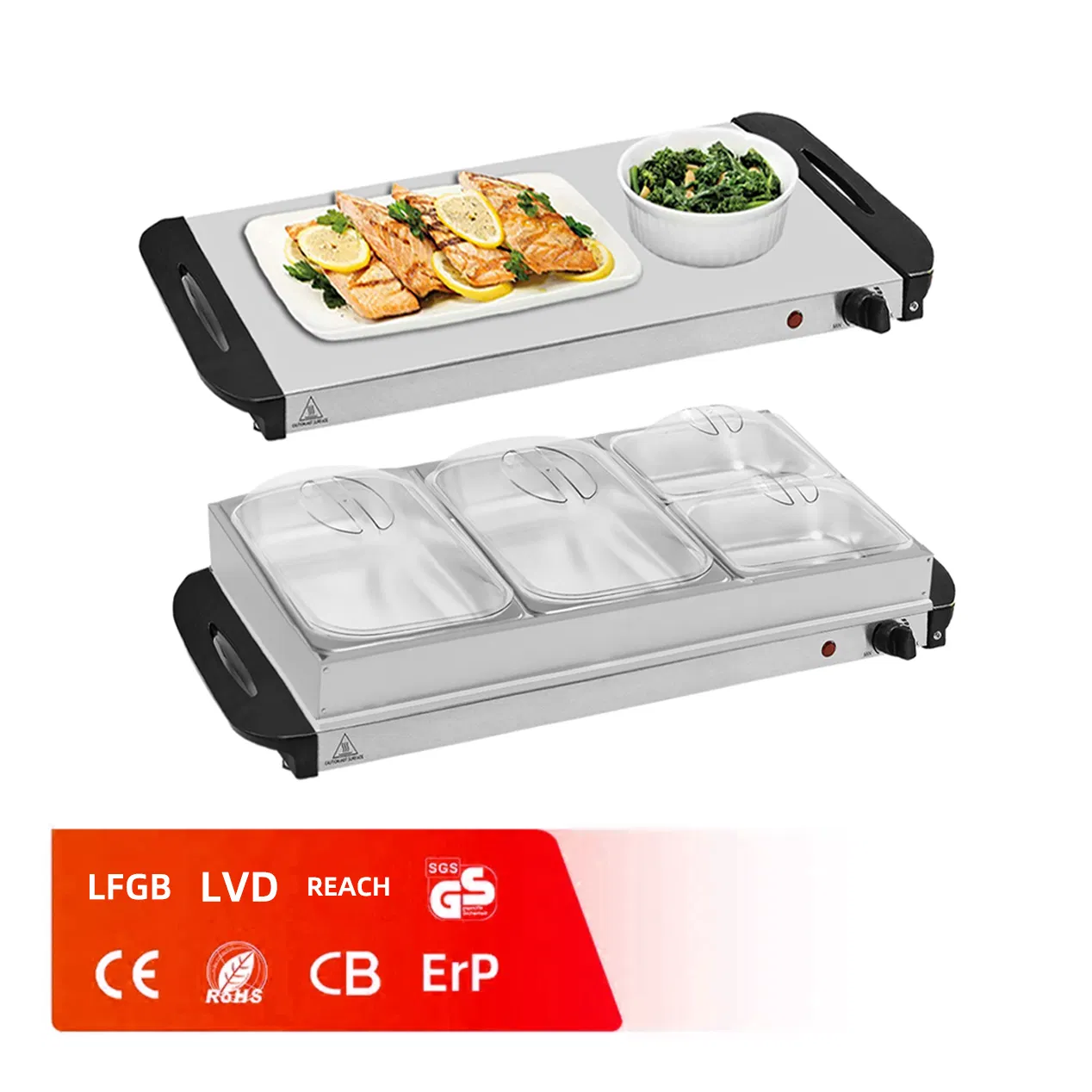 Buffet Warming Stove, Stainless Steel Electric Heating Dining Stove, Commercial Hotel Buffet Stove, Canteen Visual Basin Display
