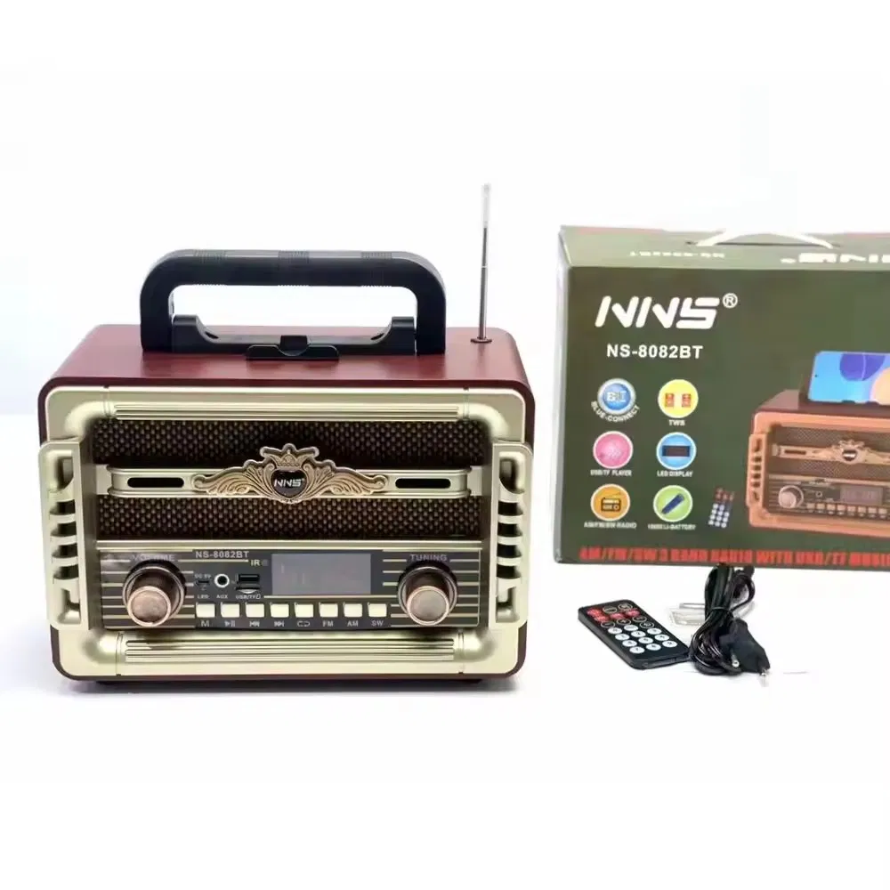 Ретро радио NS-8082BT с Bluetooth, деревянный корпус