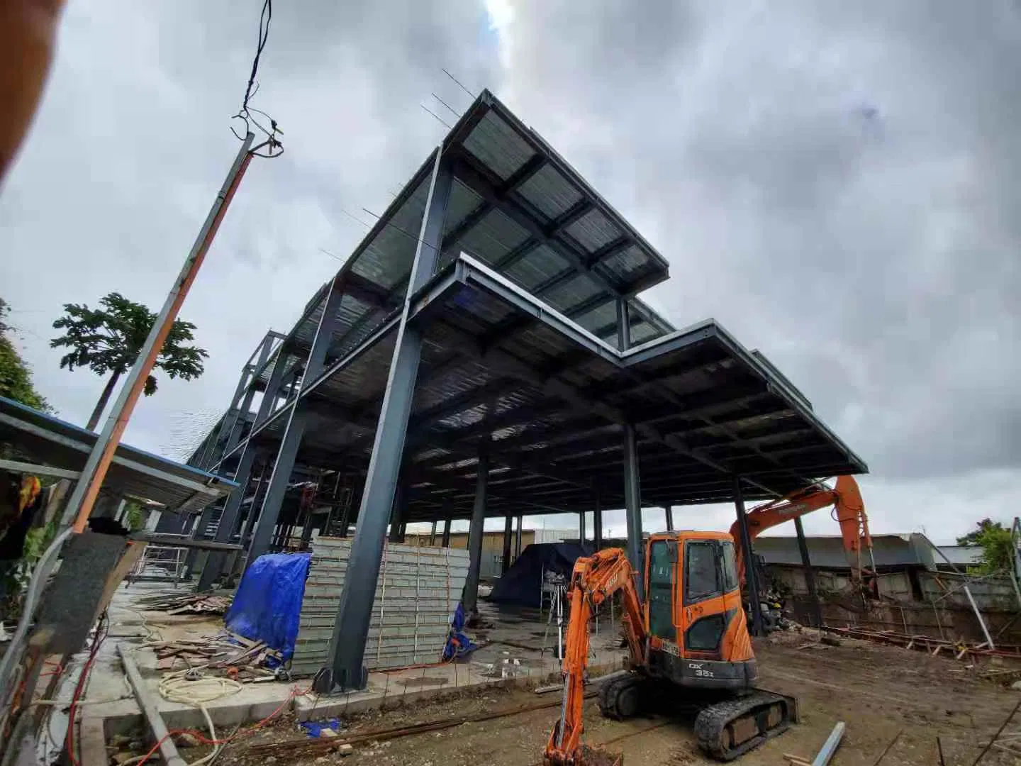 2 Floor Prefabricated Steel Structure Hanger for Workshop