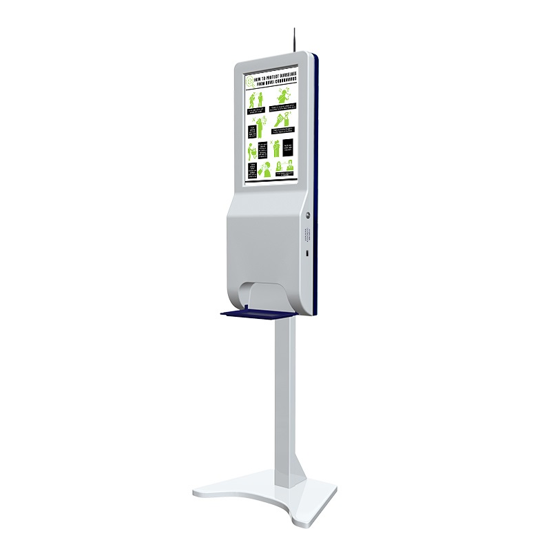 Automatic Hand Sanitizer Dispenser with 21.5 Inch LCD Display Android Stand Billboard, Auto Alcohol Liquid Foam Gel Spray Disinfectant Hand Sanitizing Dispenser